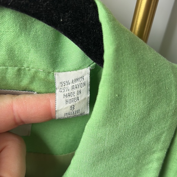 Lord & Taylor Linen Green Blazer - Picture 5 of 5